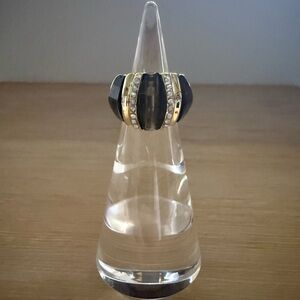 Vintage Green Gold Tone Statement Ring